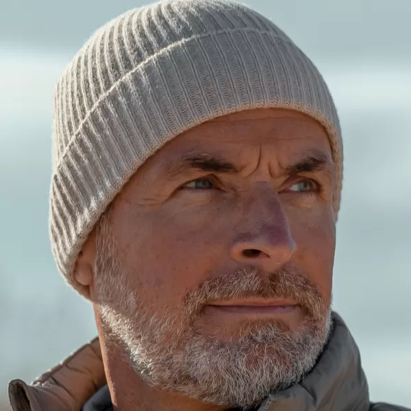Beanies | Johnstons Of Elgin Beige Ribbed Cashmere Beanie