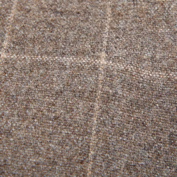 Ties | Dreaming Of Monday Beige Windowpane 7-Fold Vintage Wool Flannel Tie