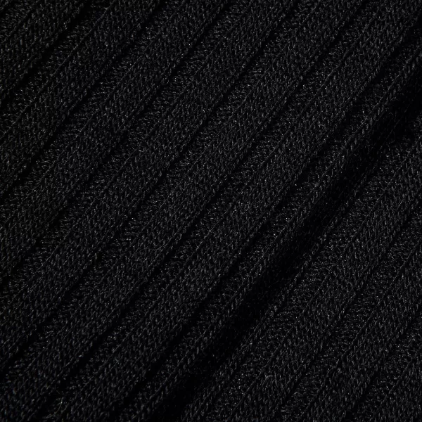 Socks | Pantherella Black Merino Wool Ribbed Ankle Socks