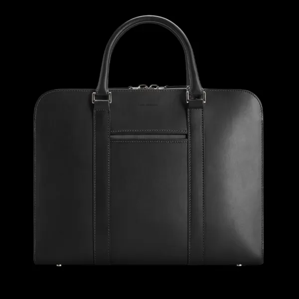 Briefcases | Carl Friedrik Black Vachetta Leather Pailissy Briefcase