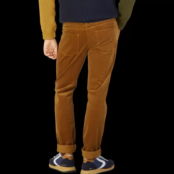 Trousers | Paige Brown Cotton Corduroy Five Pocket Trousers