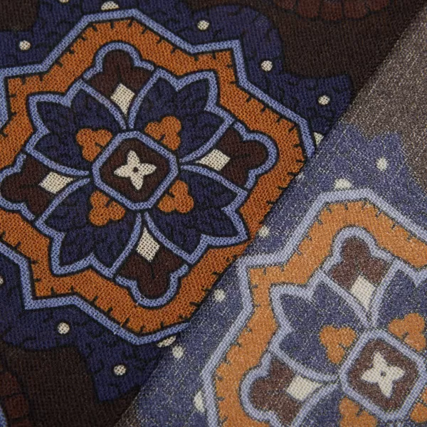 Scarves | Amanda Christensen Brown Geometrical Printed Wool Scarf