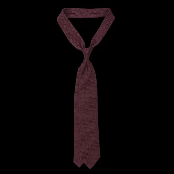 Ties | Amanda Christensen Burgundy Grenadine Grossa Lined Silk Tie