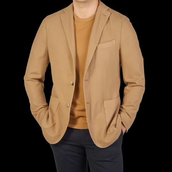 Blazers | Boglioli Camel Beige Brushed Wool K Jacket
