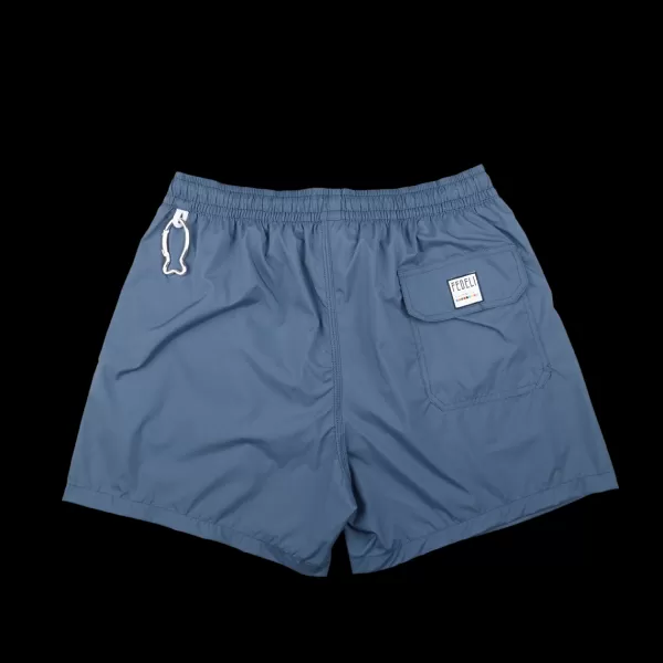 Swimwear | Fedeli Dark Blue Microfiber Madeira Swimwear