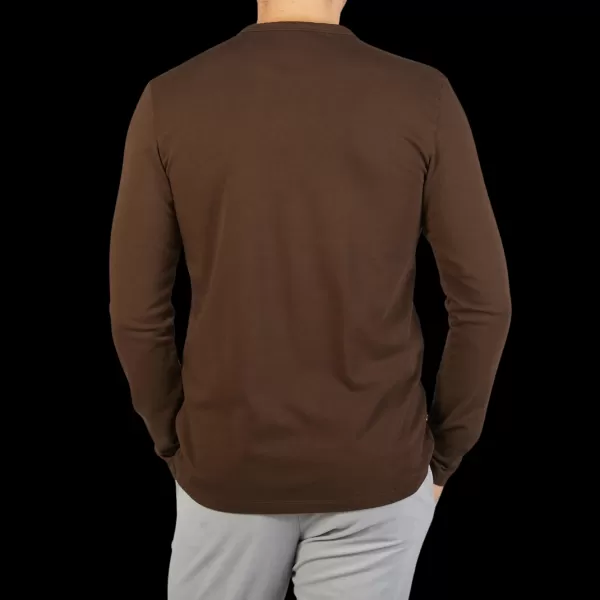T-Shirts | Tela Genova Dark Brown Organic Cotton Ls T-Shirt
