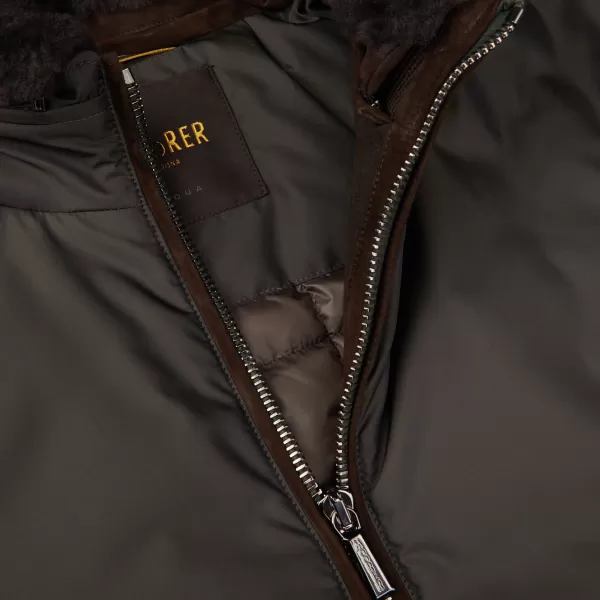 Outerwear | Moorer Dark Green Nylon Down Padded Blouson