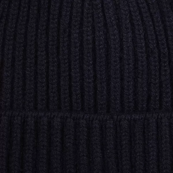 Beanies | William Lockie Dark Navy Geelong Lambswool Ribbed Beanie