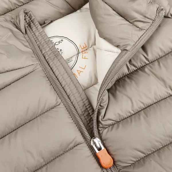Gilets | Save The Duck Dark Taupe Technical Down Adam Nylon Gilet
