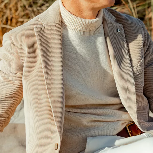 Sweaters | G.R.P Ecru Wool Cashmere Mock Neck Sweater