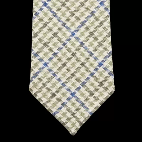 Ties | Dreaming Of Monday Green Blue Gunclub 7-Fold French Linen Tie