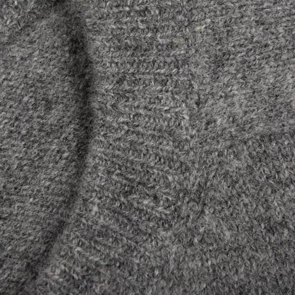 Sweaters | Alan Paine Grey Melange Lambswool Crew Neck