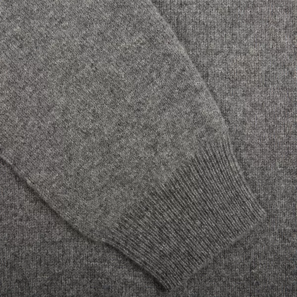 Knitwear | Alan Paine Grey Melange Lambswool V-Neck