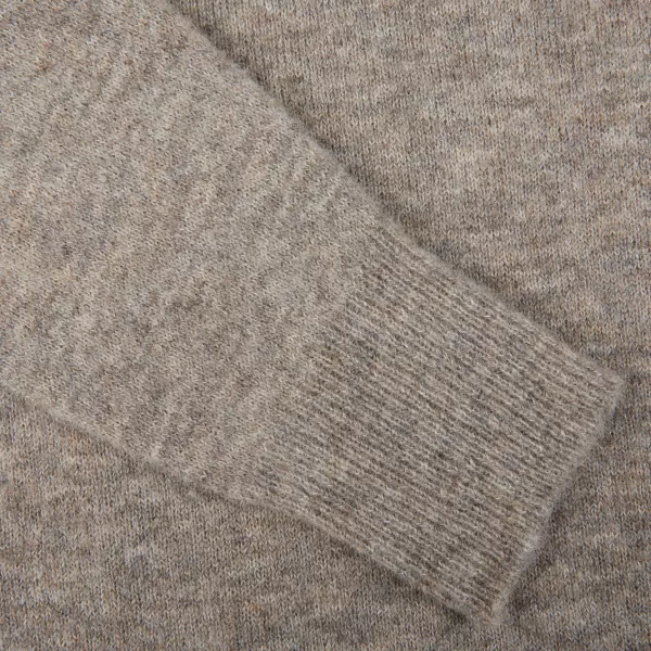 Sweaters | Altea Grey Melange Wool Alpaca Crewneck Sweater