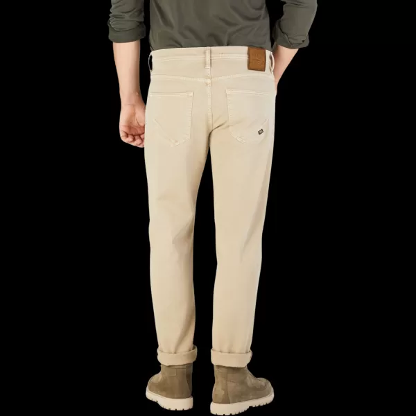 Jeans | Incotex Khaki Beige Cotton Stretch Five Pocket Jeans