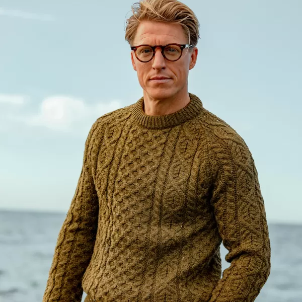 Sweaters | Peregrine Khaki Green Merino Wool Hudson Jumper