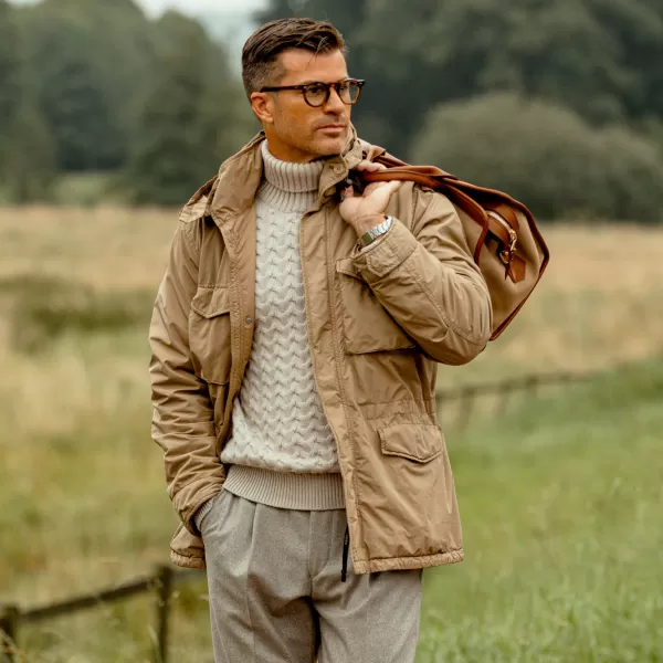 Outerwear | Aspesi Light Beige Nylon Padded Field Jacket