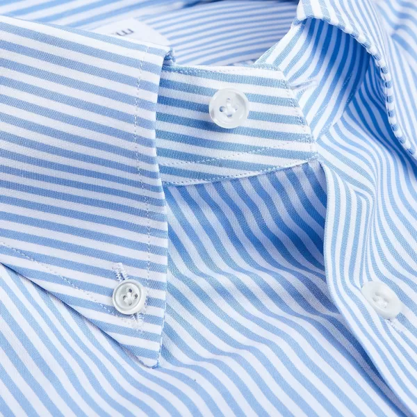 Shirts | Mazzarelli Light Blue Striped Regular Fit Cotton Shirt
