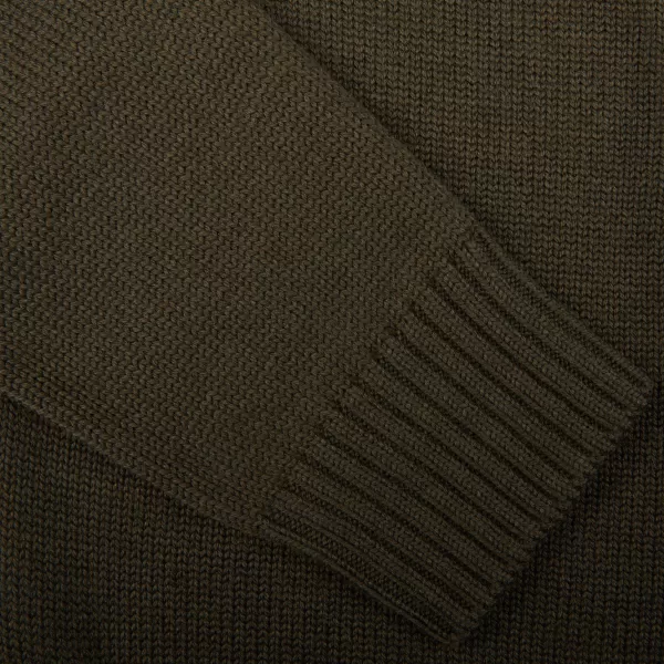 Knitwear | Zanone Military Green Wool Shawl Collar Cardigan