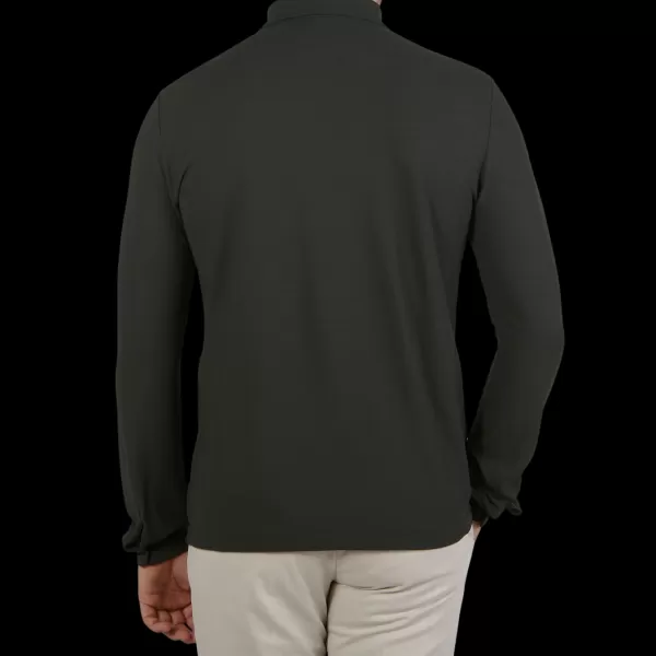 Polo Shirts | Zanone Moss Green Ice Cotton Ls Polo Shirt
