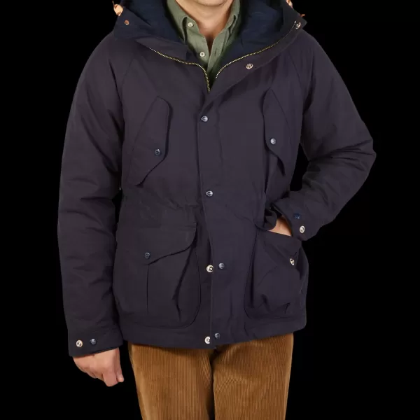 Coats & Jackets | Manifattura Ceccarelli Navy Blue Cotton Canvas Fisherman Parka