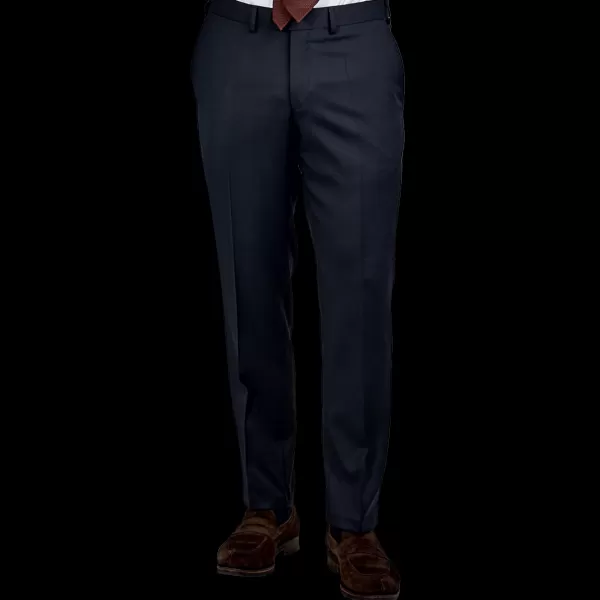 Trousers | Eduard Dressler Navy Super 110S Wool Jeff Suit Trousers