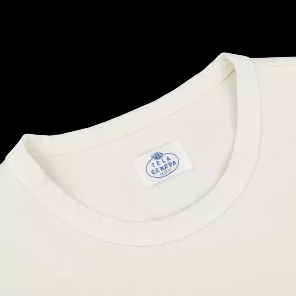 T-Shirts | Tela Genova Off-White Washed Organic Cotton T-Shirt