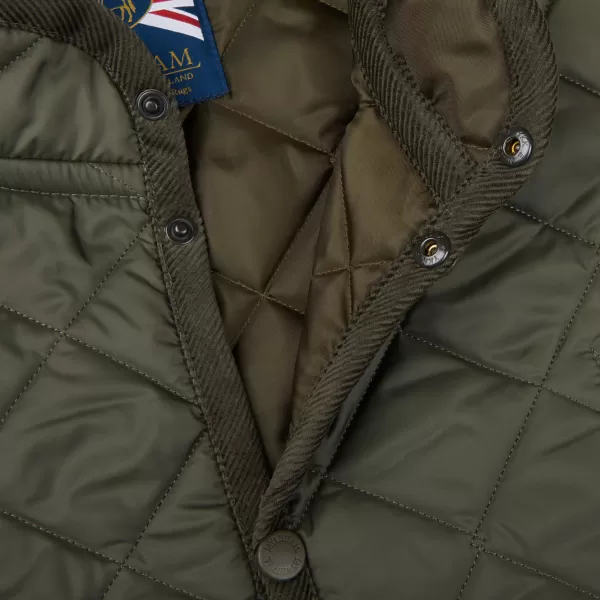Gilets | Lavenham Olive Green Mickfield Technical Gilet