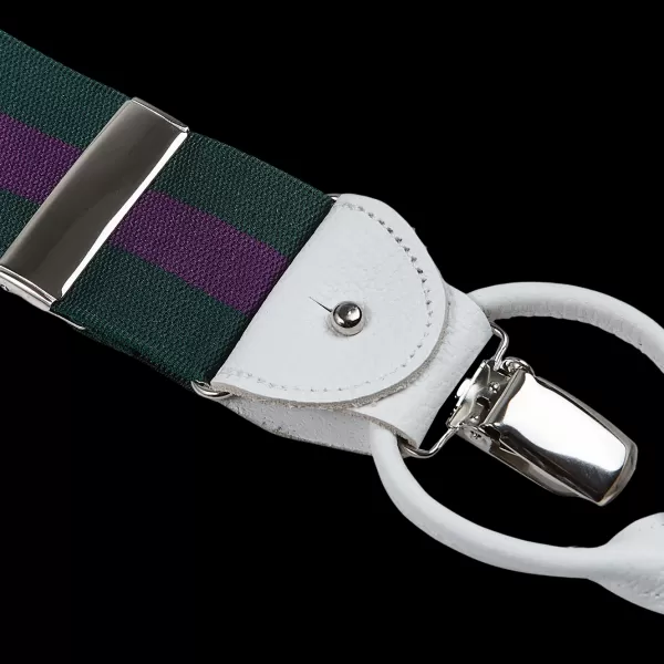 Braces | Albert Thurston Purple Green Wimbledon Stripe 40Mm Braces