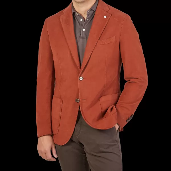 Blazers | L.B.M. 1911 Rust Orange Cotton Moleskin Blazer