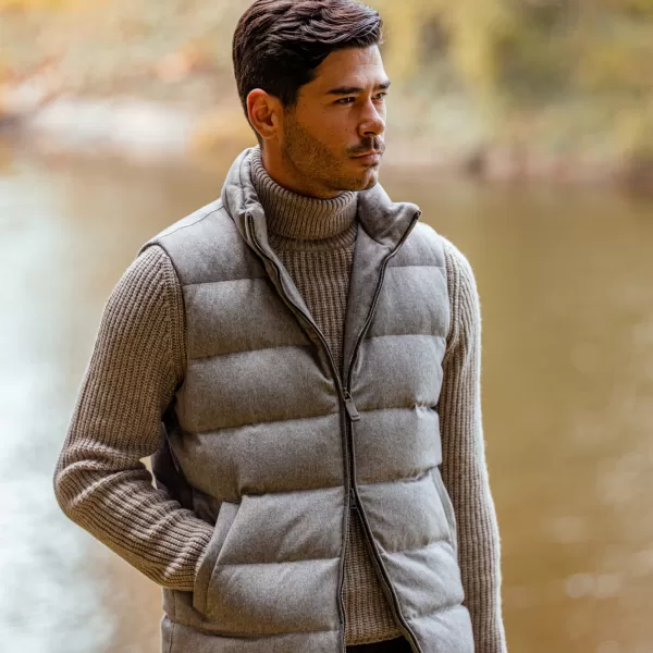 Gilets | Herno Taupe Beige Cashmere Silk Padded Gilet