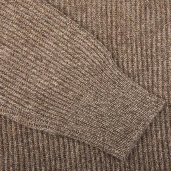 Sweaters | Altea Taupe Melange Wool Cashmere Ls Polo