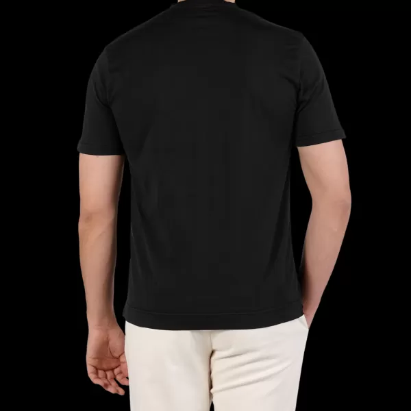 T-Shirts | Fedeli Washed Black Organic Cotton Jersey T-Shirt