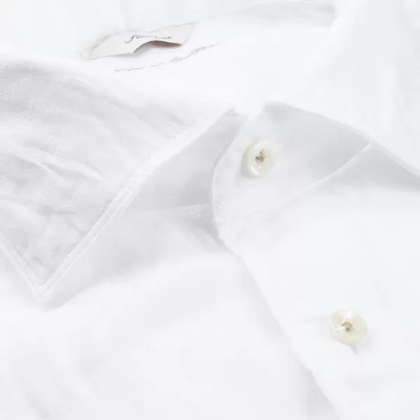 Shirts | Stenströms White Linen Cutaway Slimline Shirt